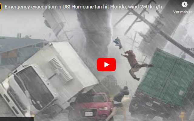 ¡Evacuación de emergencia en EE.UU.! El huracán Ian azotó Florida, viento de 250 km/h