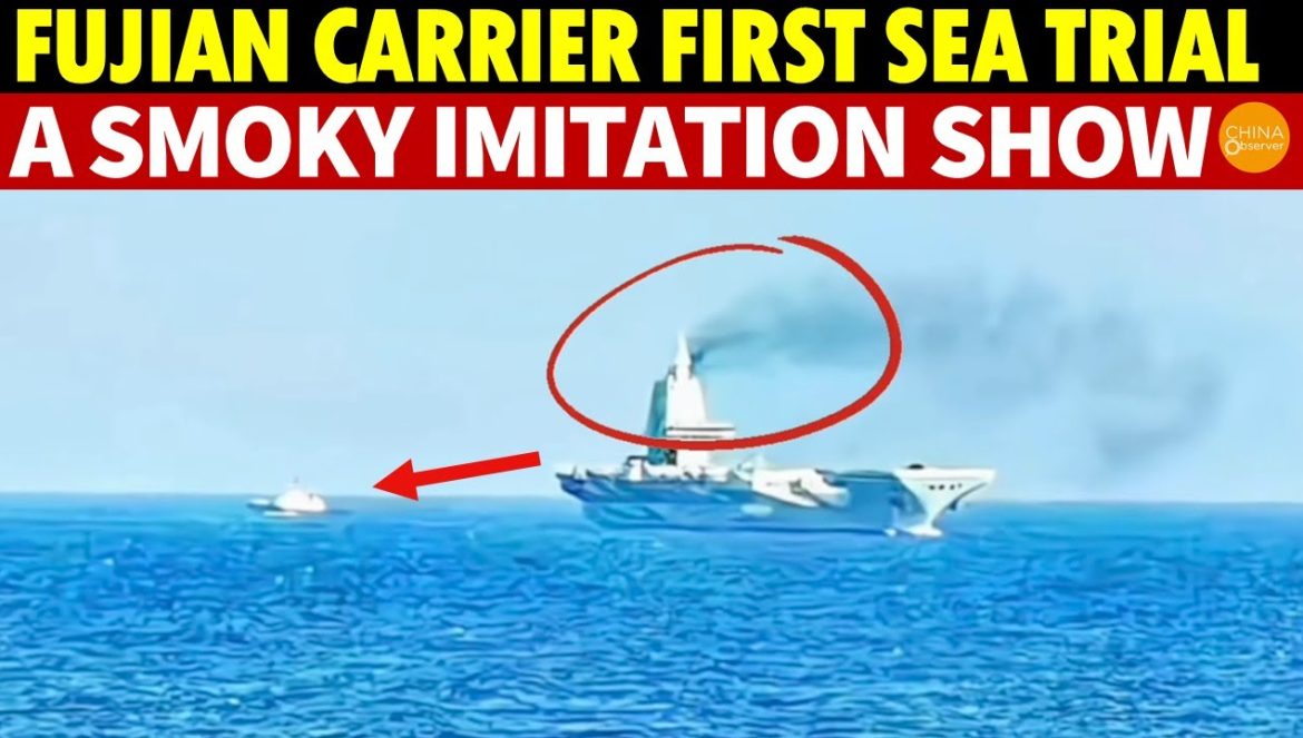 China’s Fujian Aircraft Carrier Is A Joke! A Smoky Imitation Show With a Repair Tug in Tow….05-21-2024